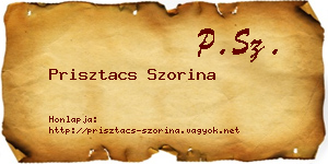 Prisztacs Szorina névjegykártya